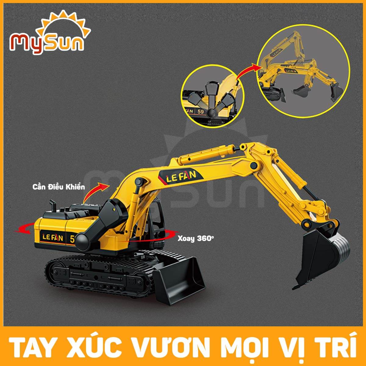 Mô hình xe ô tô công trình máy cần cẩu, máy múc xúc đất đồ chơi trẻ em loại to giá rẻ cho bé