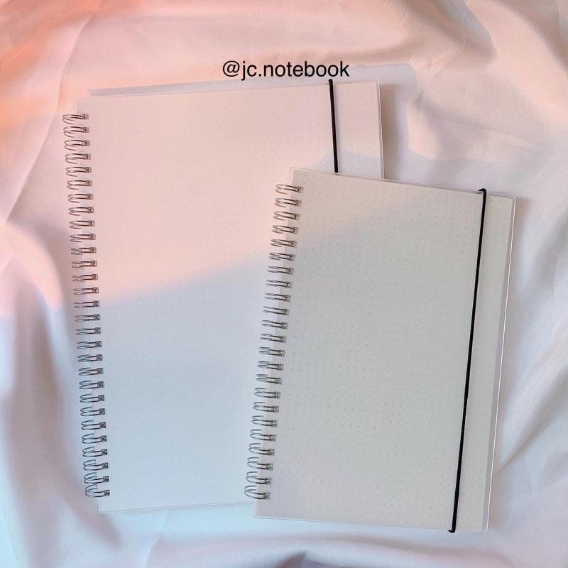 Sổ Gáy Lò Xo Giấy Chấm Bi Dot Notebook - Sổ Gáy Xoắn Bìa Nhựa Basic - Sổ Tay Bullet Journal - Sổ Grid Ô Vuông