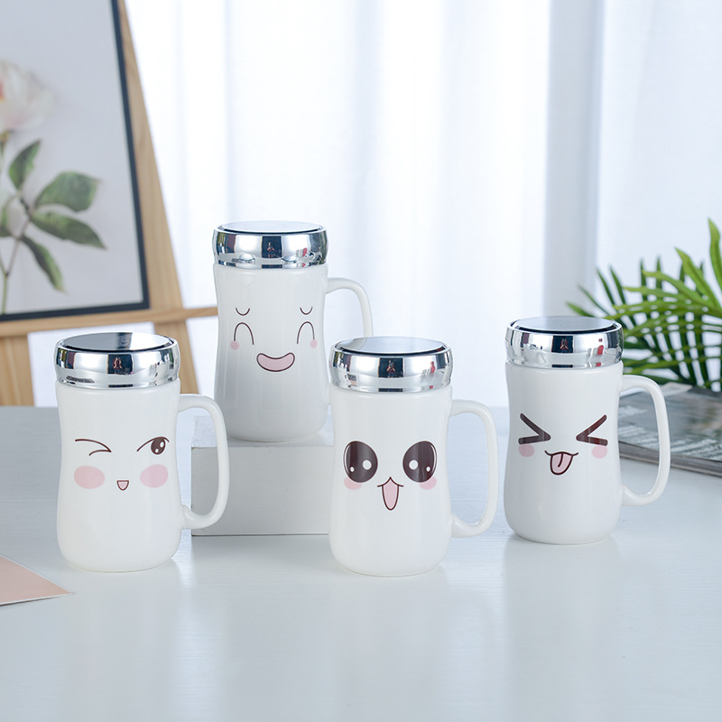 Ly Sứ Trắng Giữ Nhiệt, Nắp Tráng Gương - HENRYSA