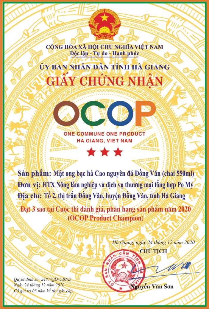 MẬT ONG BẠC HÀ VIETGAP CHÍNH HÃNG 350ML, MẬT ONG BẠC HÀ PO MỶ OCOP HÀ GIANG NGUYÊN CHẤT