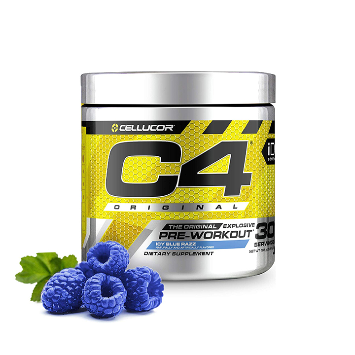 Pre-Workout siêu mạnh C4 Original của Cellucor hương Icy Blue Razz hỗ trợ Tăng Sức Bền, Sức Mạnh đốt mỡ giảm cân 30 lần dùng