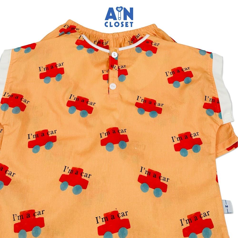 Bộ quần áo Ngắn bé trai họa tiết Ô Tô Cam Cotton - AICDBTKATXEH - AIN Closet