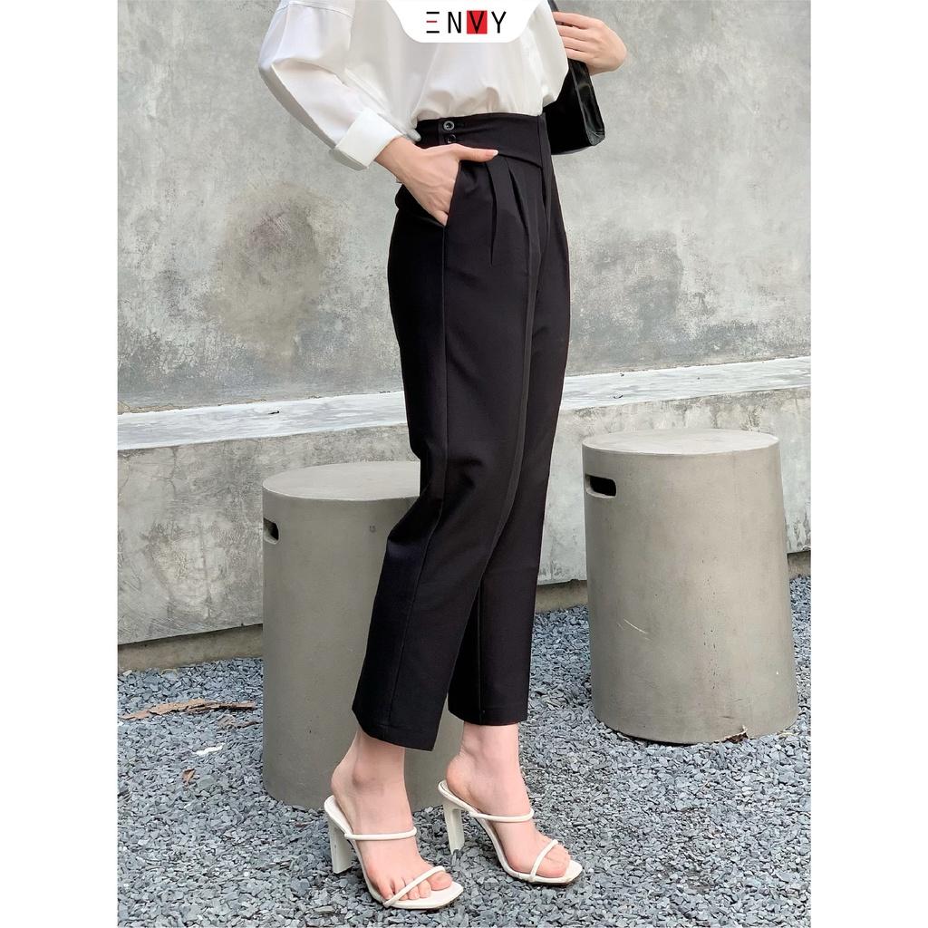 Quần tây nữ ENVY QK12, Quần tây baggy công sở chất liệu cotton lạnh dày dặn