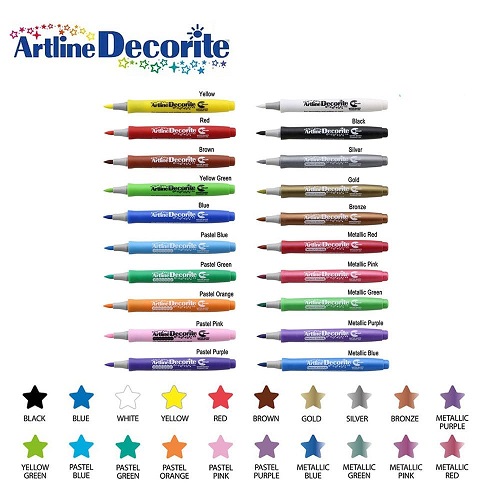 Bút màu nổi viết vẽ trên mọi chất liệu Artline Decorite EDF-1