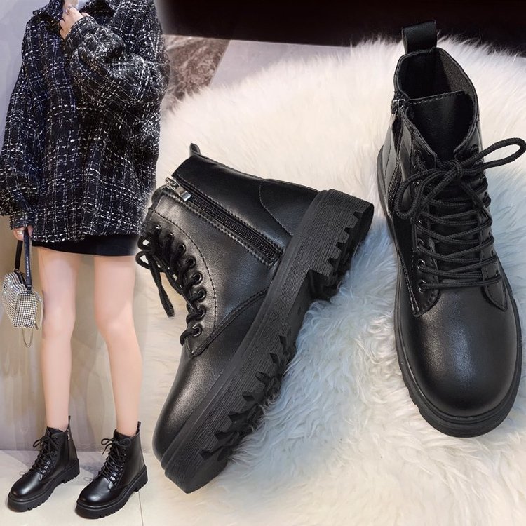Giầy boot nữ khóa ngang chất da hottrend