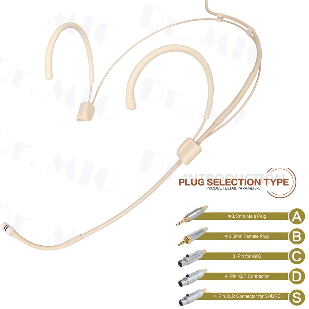 Micro tai nghe có thể điều chỉnh Cardioid Headworn Microphone 3,5 mm XLR cho hệ thống không dây Mic chất lượng cao Màu sắc: S Dành cho Shure