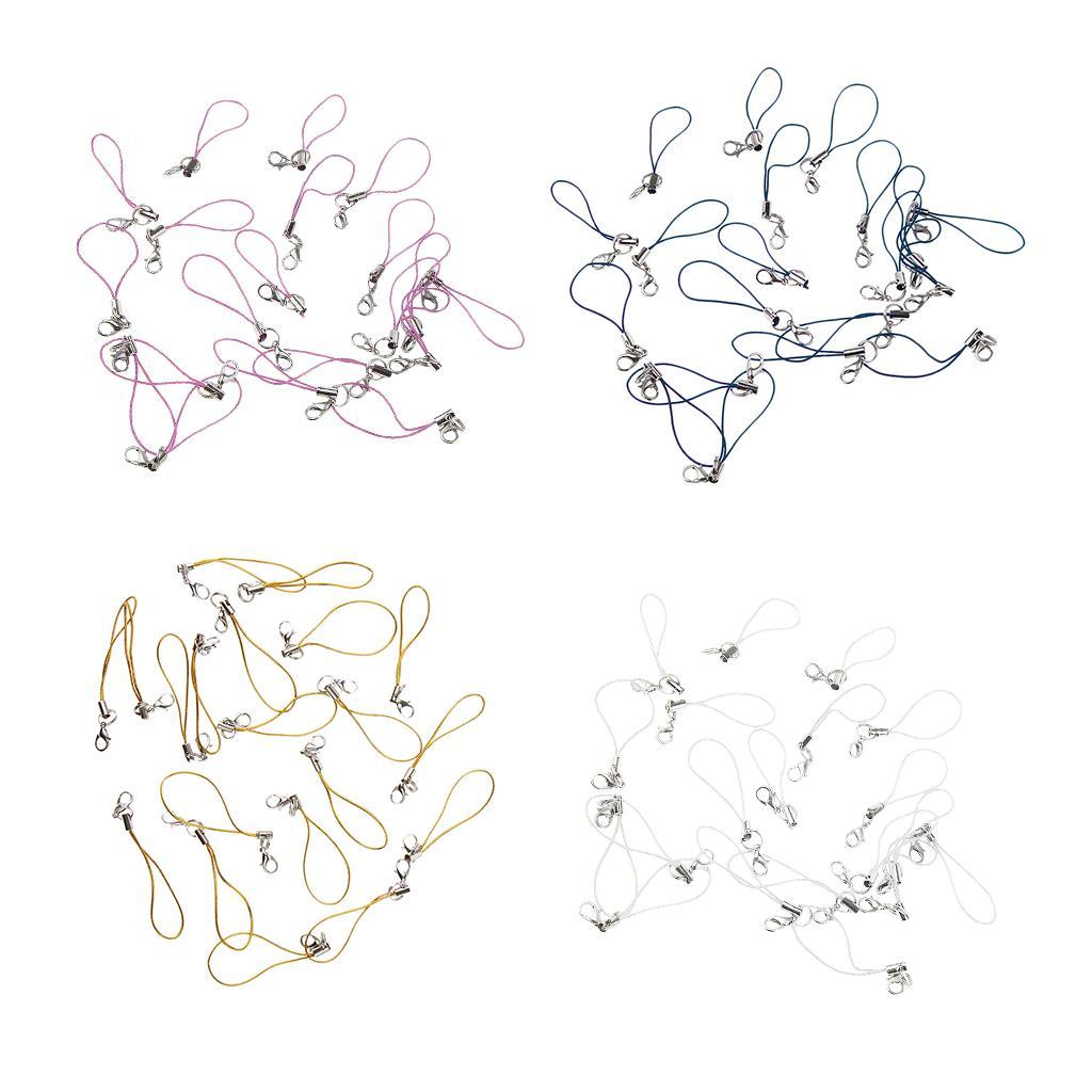 2-5pack 20pcs DIY Mobile Cellphone Keychain Lanyard Charms DIY Rope Gold