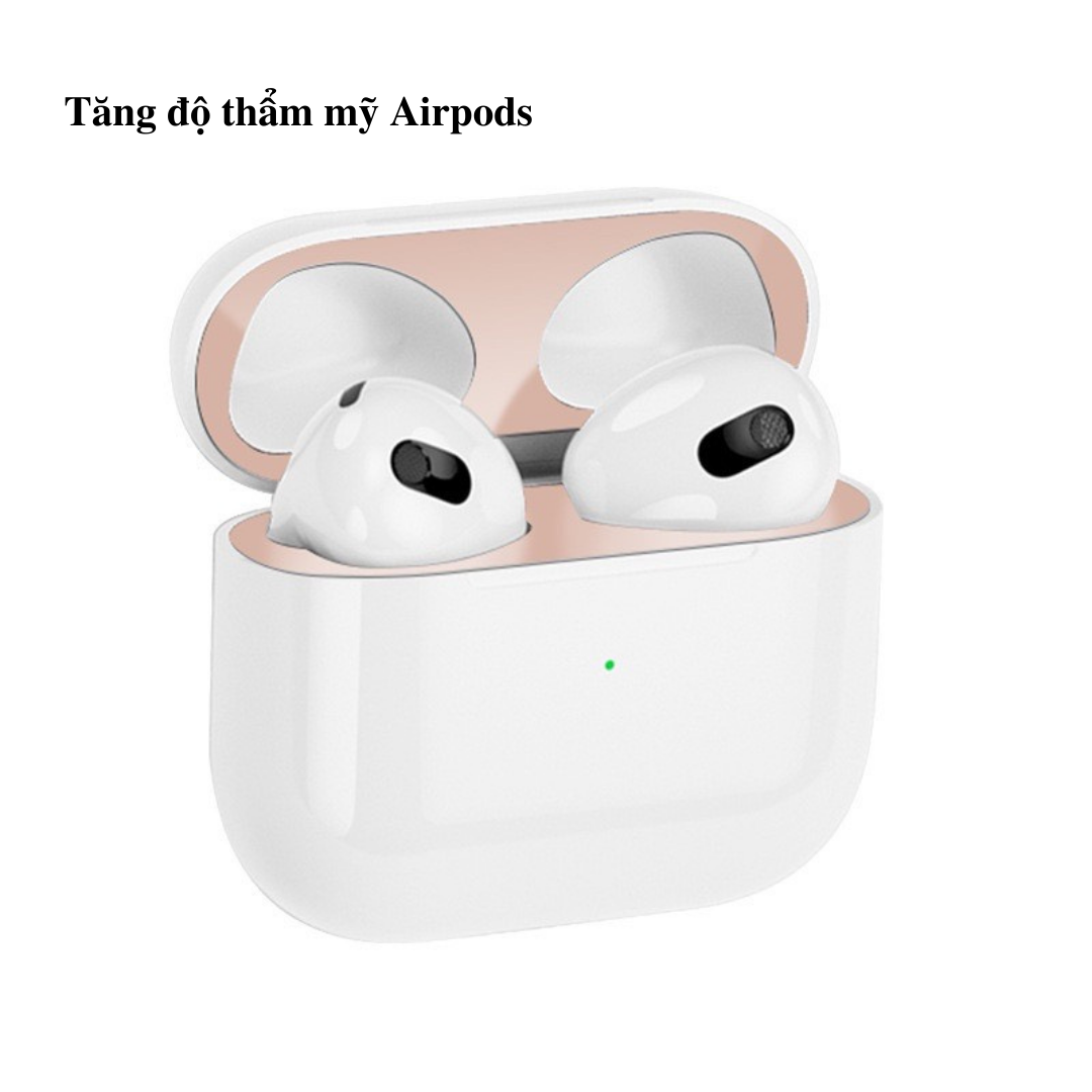 Miếng Dán Chống Bụi Kim Loại Kai Dành Cho Airpods Pro 2 / Airpods Pro / Airpods 3 - Hàng Nhập Khẩu