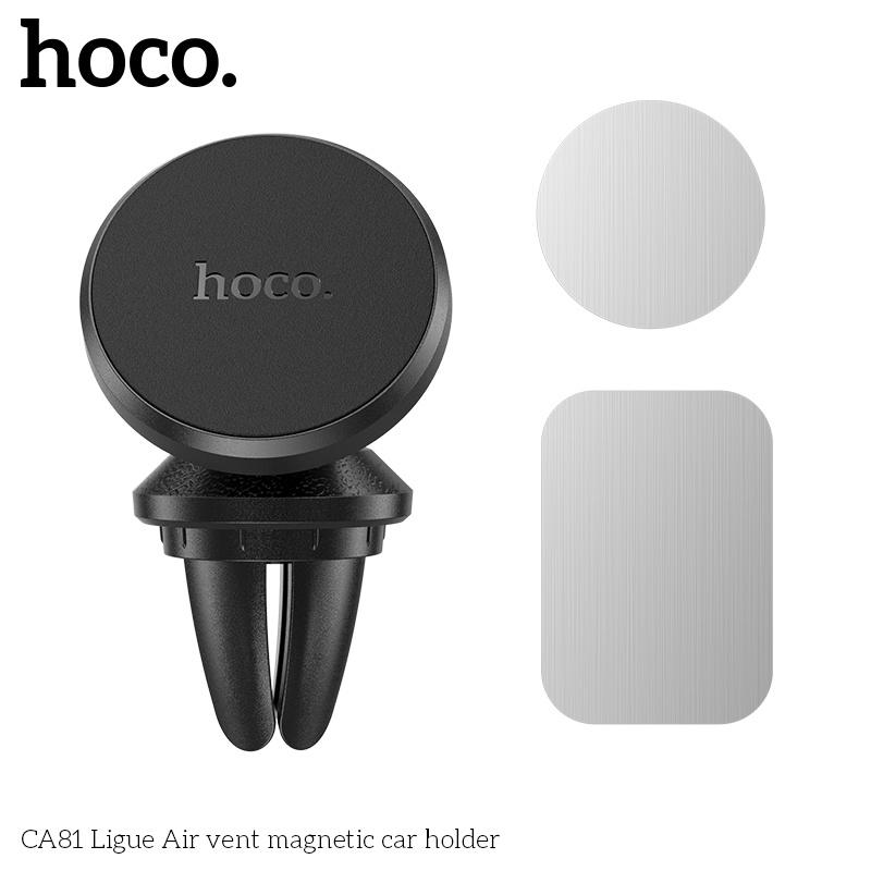 Giá đỡ điện thoại cho ô tô Hoco CA105 (kiêm sạc không dây) / CA81 / CA76 hàng chính hãng - gắn cửa gió trên ô tô, dán nam châm từ tính