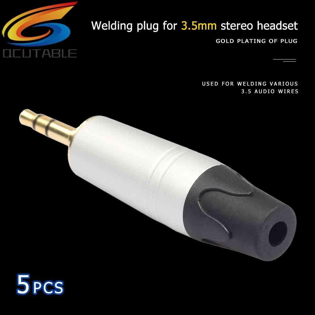 Set 5 Jack Cắm 3 Cực Mạ Vàng 3.5mm Chuyên Dụng Sửa Chữa Tai Nghe