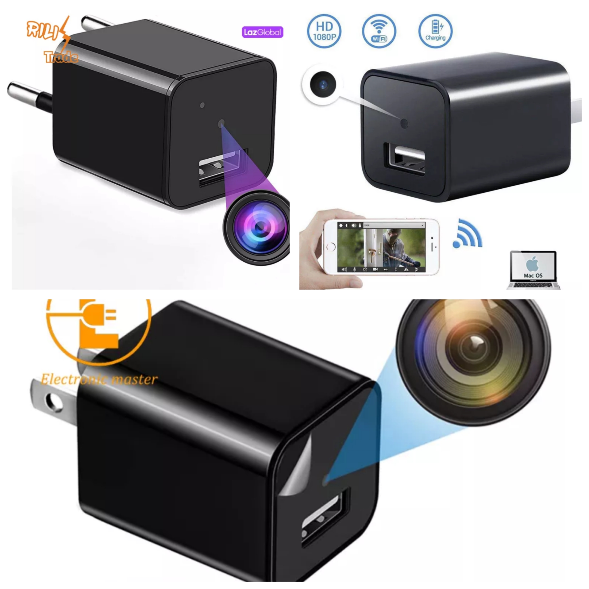 1 KAMERA QUAN SAT KẾT NỐI WIFI MINI KIÊM SẠC ĐIỆN THOẠI GHI HÌNH SẮC NÉT HÀNG CAO CẤP