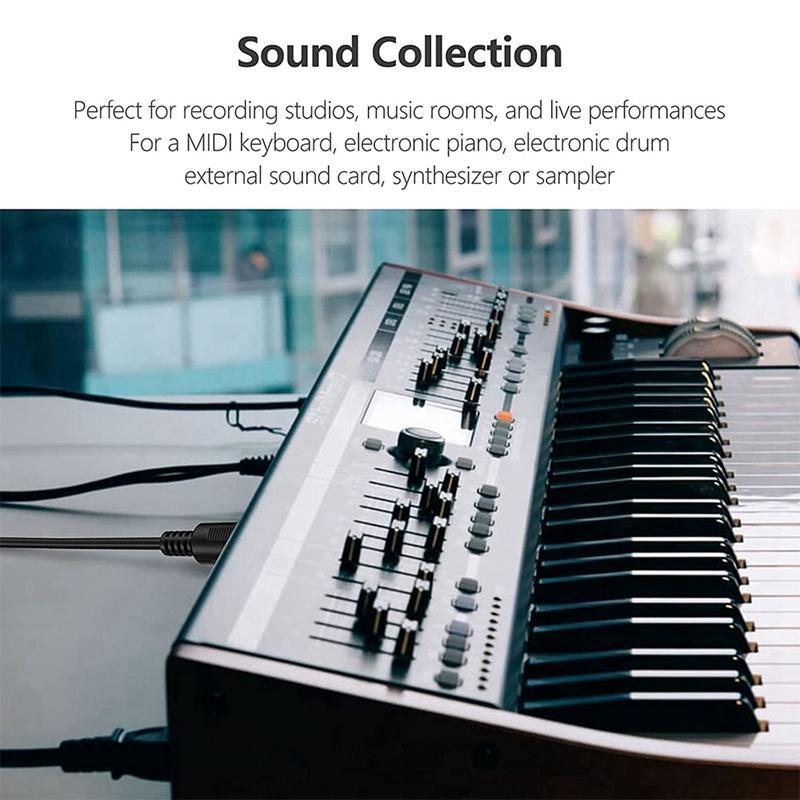 Set 2 Dây Cáp MIDI 5-Pin DIN 3-Feet Male Sang Male 5-Pin Cho Bàn Phím MIDI, Bàn Phím Synth ,Rack Synth