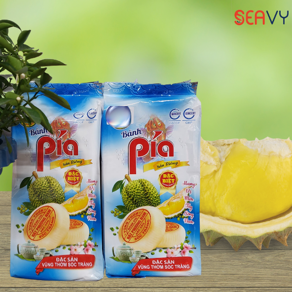 Bánh Pía sầu riêng Đất Phương Nam, đậu xanh, khoai môn, chay thịt, lạp trứng muối, 500 gram - Seavy