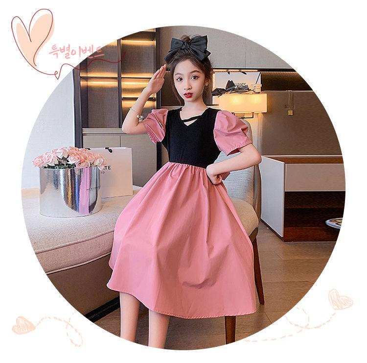 DONGSHOP HOT Cô gái ăn mặc váy trẻ em mùa hè 2023 Oceanic công chúa váy cô gái bowknot mỏng bông vải váy