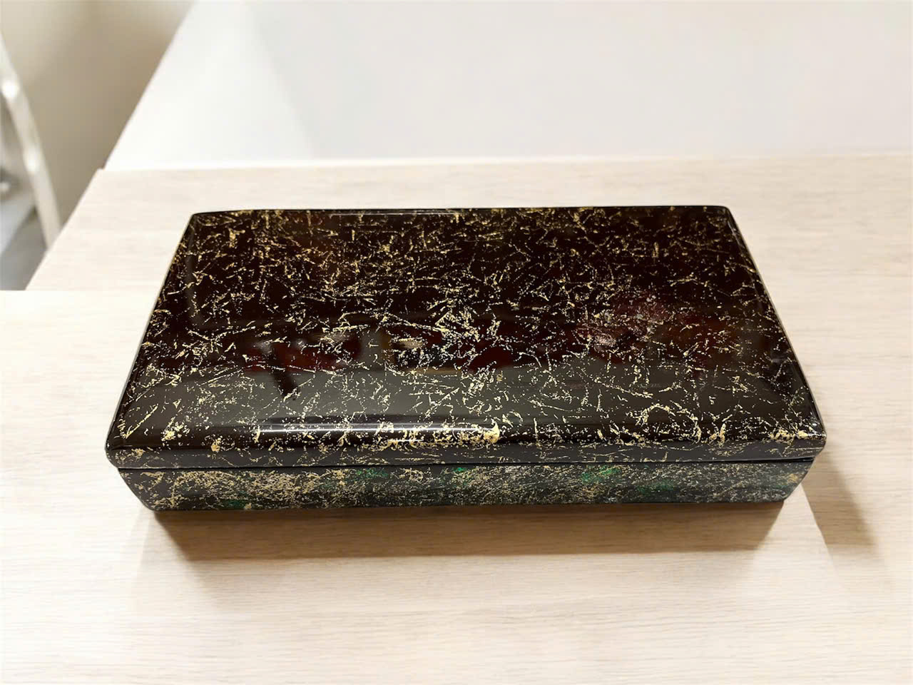 Hộp chữ nhật sơn mài cao cấp cẩn ốc Thanh Bình Lê đa năng đựng đồ vật nhỏ, làm quà tặng ý nghĩa size 23x12x5 cm