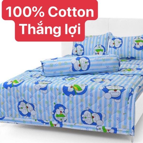 Bộ Drap Cotton Thắng Lợi Kèm Mền Chần Gòn -5 món hoặc mền lẻ