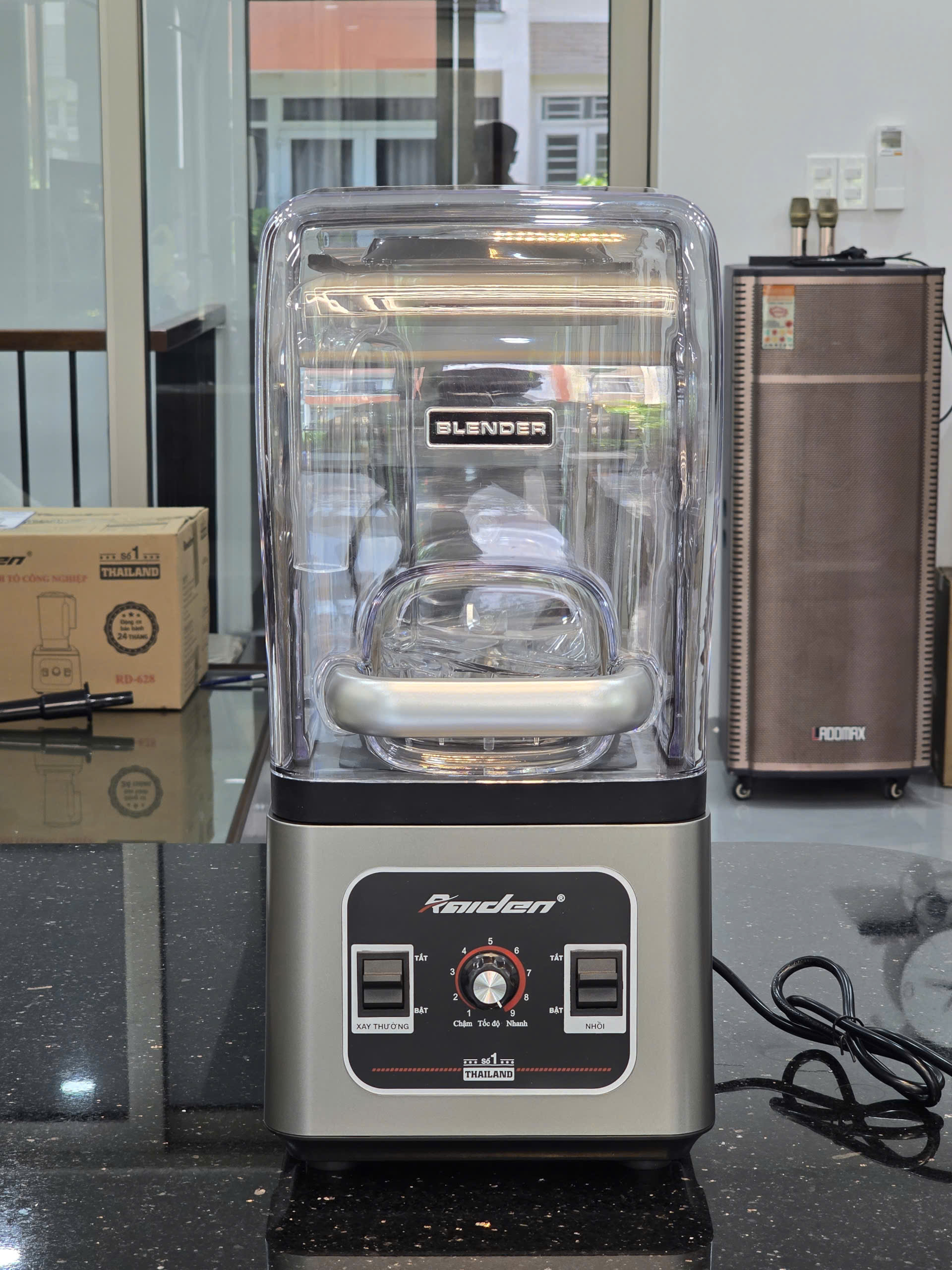 Máy xay sinh tố công nghiệp chống ồn 3L Raiden RD-630, công suất 2680W xay đá, gia vị, rau má, nước sốt, hạt khô-Hàng chính hãng