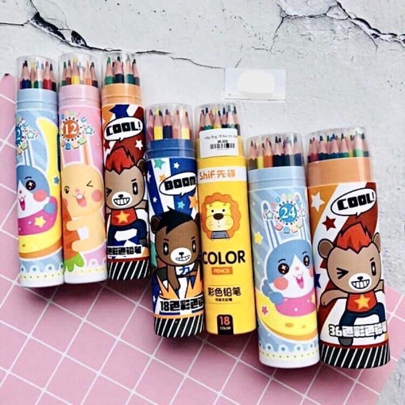 Hộp chì màu 12,18,24 màu các loại