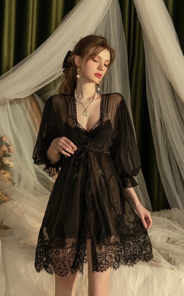 Áo Choàng Ngủ Ren - B.Lingerie