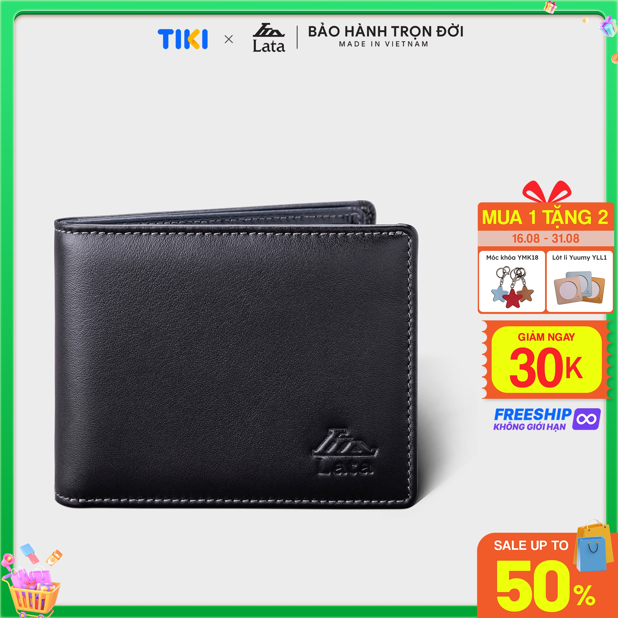 Ví nam da bò Lata ( Thời trang nam - Ví da thật LVN80 )