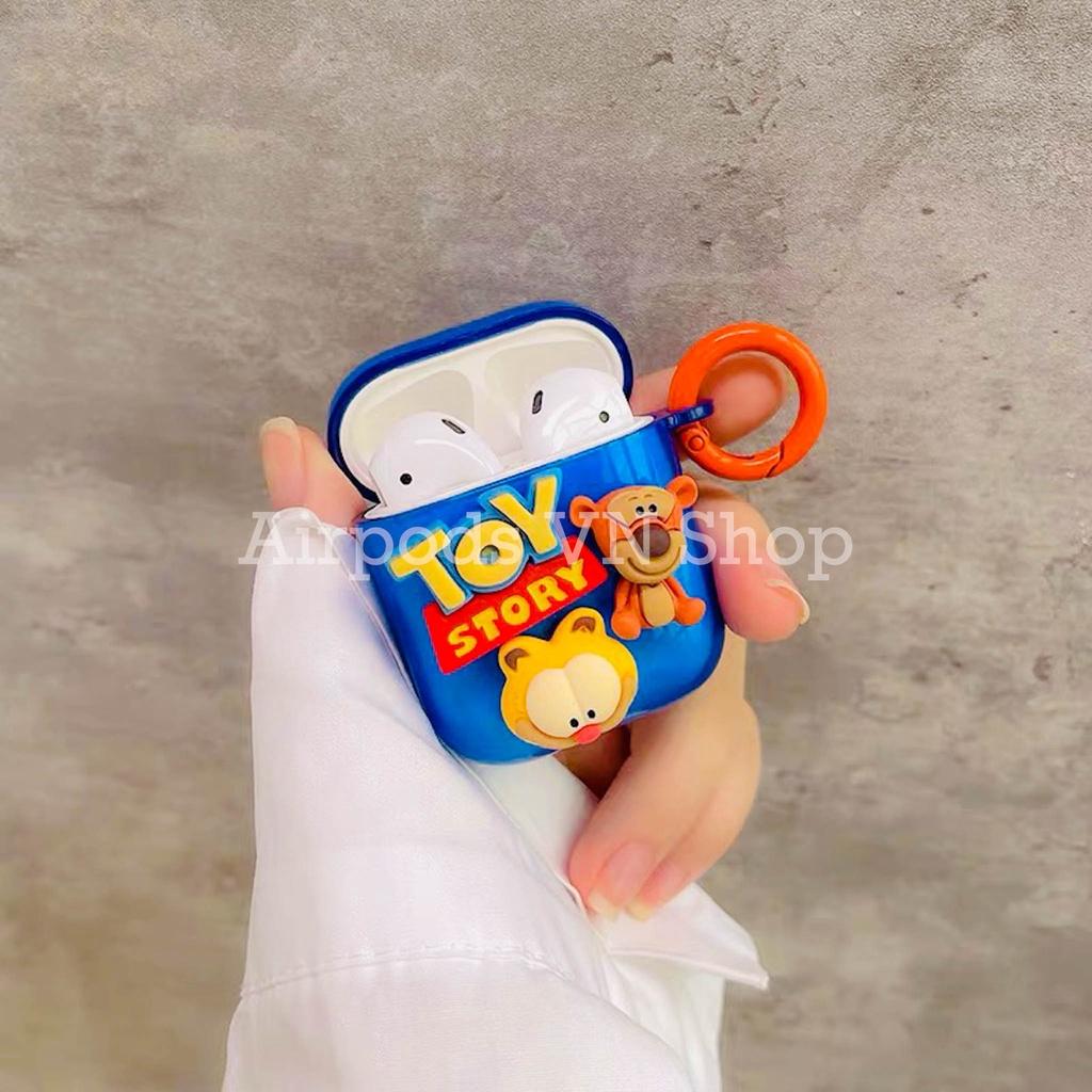 Ốp case dành cho Airpods 1/2, Airpods Pro silicon xanh kèm hình hổ, mèo kute 3d cao cấp