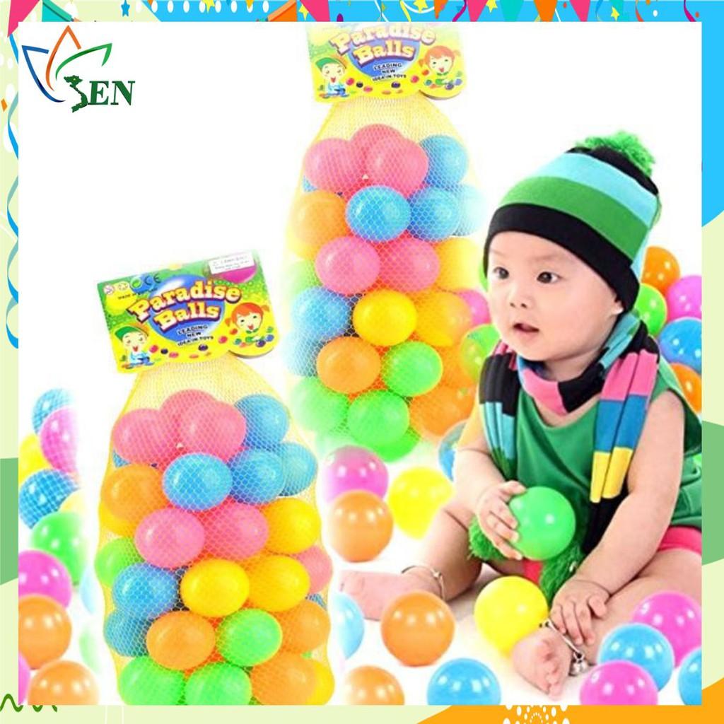 Combo 50 trái bóng nhựa sắc màu cho bé