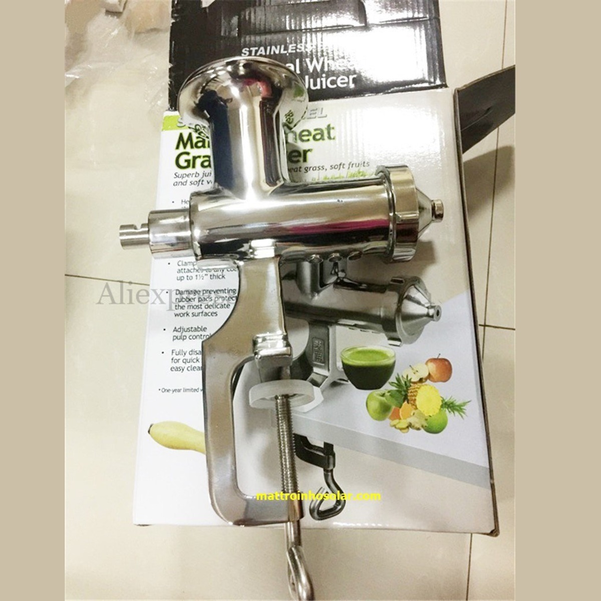 Máy ép trái cây – cỏ lúa mì bằng tay chất liệu inox Manual Wheet Grass Juicer