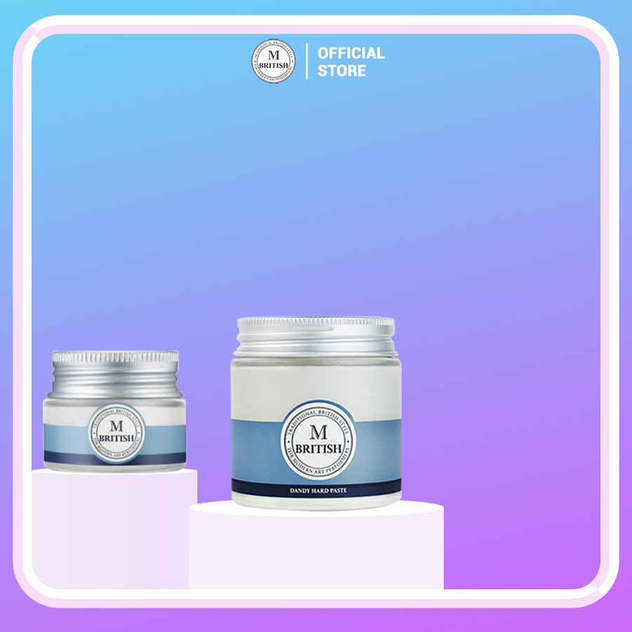 Sáp vuốt tóc tạo kiểu linh hoạt cứng vừa phải không bóng dành cho nam nữ hàn quốc BRITISH M Dandy Hard Paste 20g và 100g