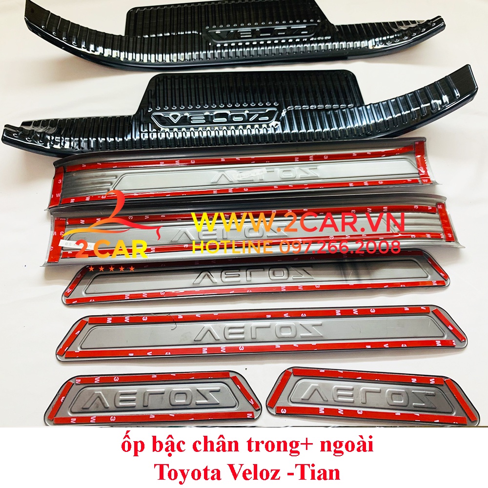 Ốp Bậc Cửa, Nẹp Bước Chân xe TOYOTA VELOZ 2022-2023 HàngTitan