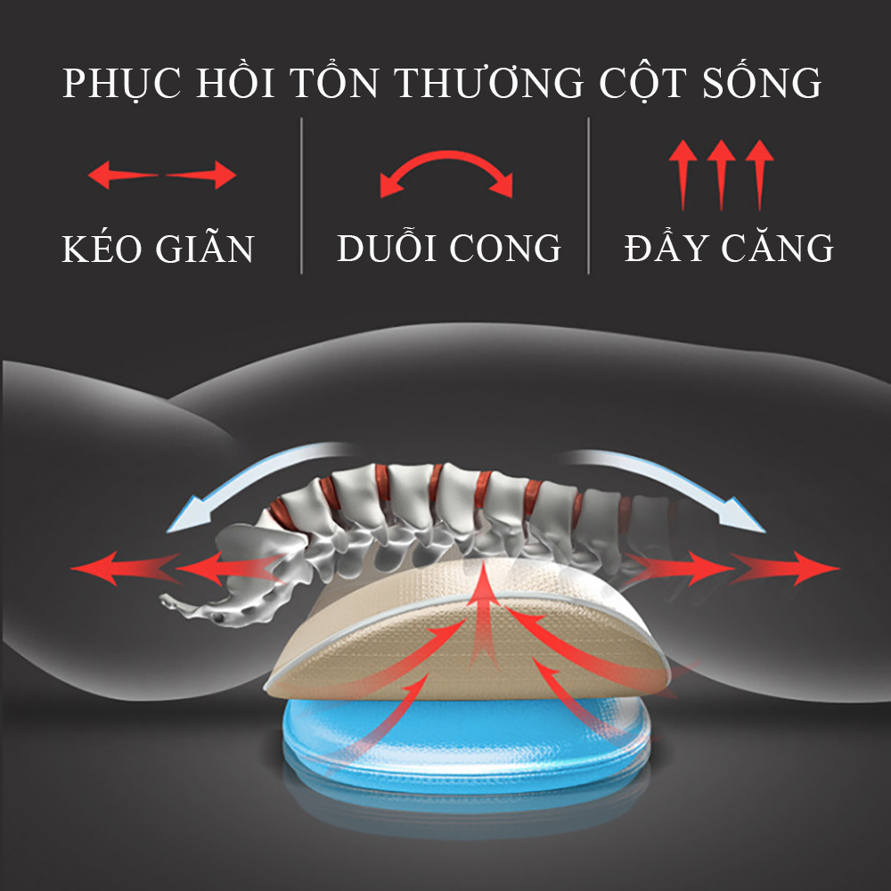 Máy Massage lưng, cột sống phiên bản cao cấp tự động bơm hơi, 3 chế độ rung, sưởi ấm hồng ngoại kết hợp thảo dược dùng điều khiển từ xa an toàn và hiệu quả.