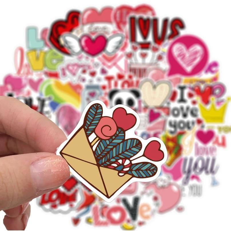 Sticker dán cao cấp CHỦ ĐỀ TÌNH YÊU Cực COOL ms#194