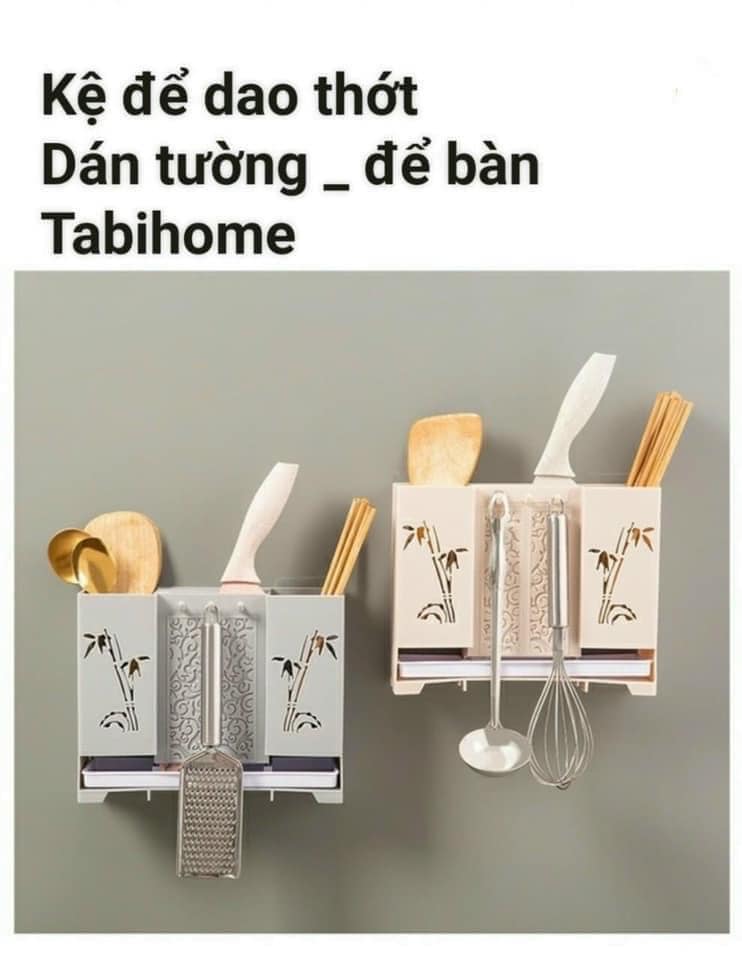 KỆ TREO DAO, CẮM ĐŨA DÁN TƯỜNG TABIHOME HỌA TIẾT CÂY TRÚC SIÊU ĐẸP