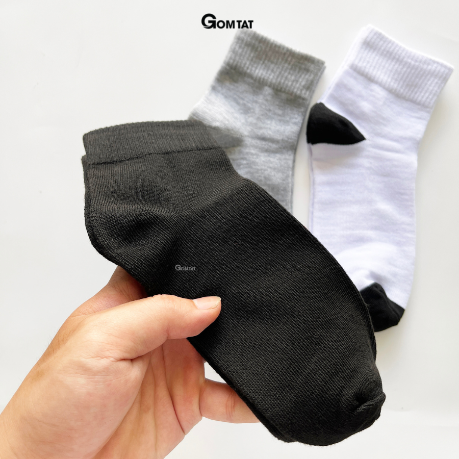 Tất Cổ Cao Trơn Nam Nữ GOMTAT, Vớ Cao Cổ Unisex Trơn Màu Vải Cotton Chuẩn Xuất Nhật - TRONCAO-VNXK