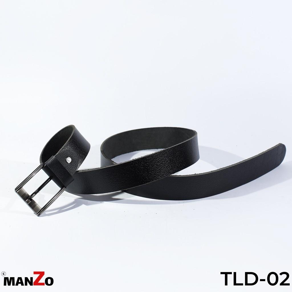 Dây nịt nam da bò màu đen cao cấp MANZO TLD-02 bảo hành 18 tháng