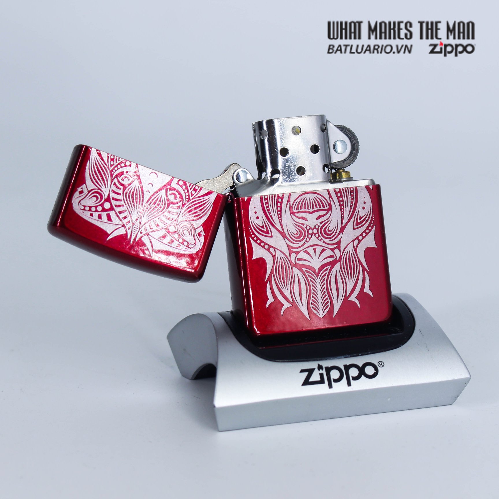 Bật Lửa Zippo 49109 – Zippo Lion Tattoo Design Candy Apple Red
