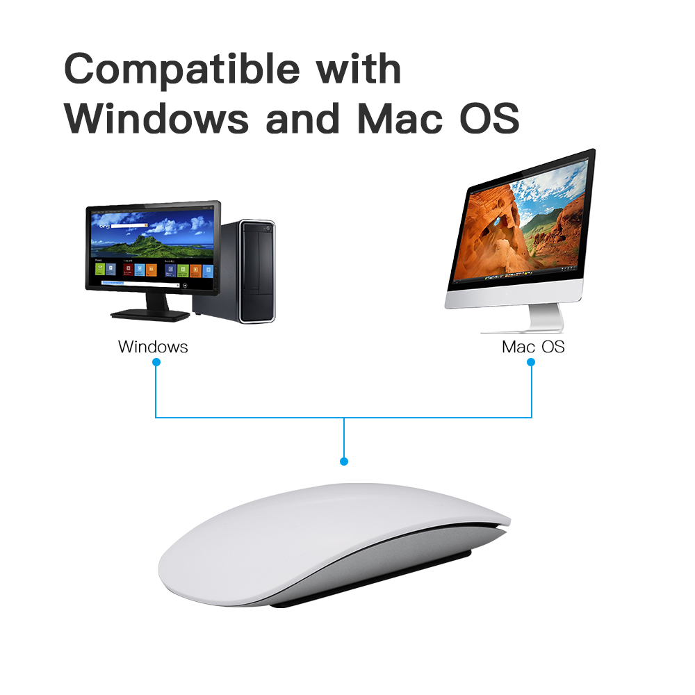Chuột BT Không Dây Cảm Ứng Cho Tính Xách Tay Windows Và Mac