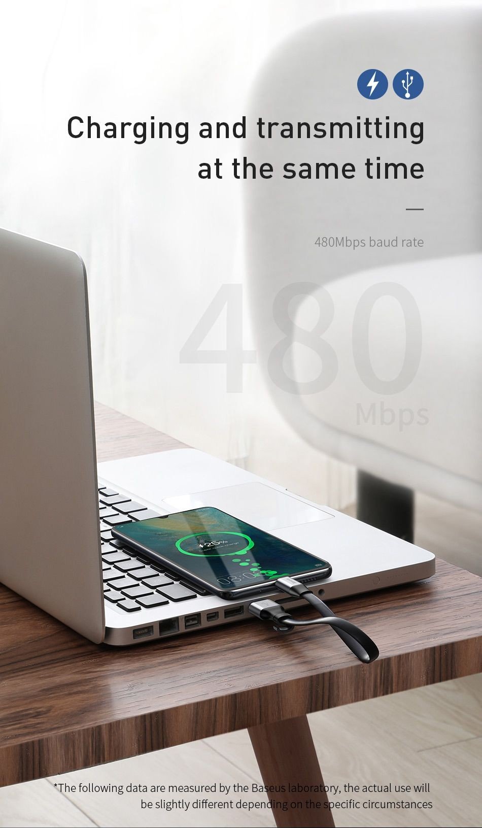 Cáp sạc ngắn Baseus Simple HW Type C 23cm (5A/40W Huawei Super Quick Charge, Sync Data)- hàng chính hãng