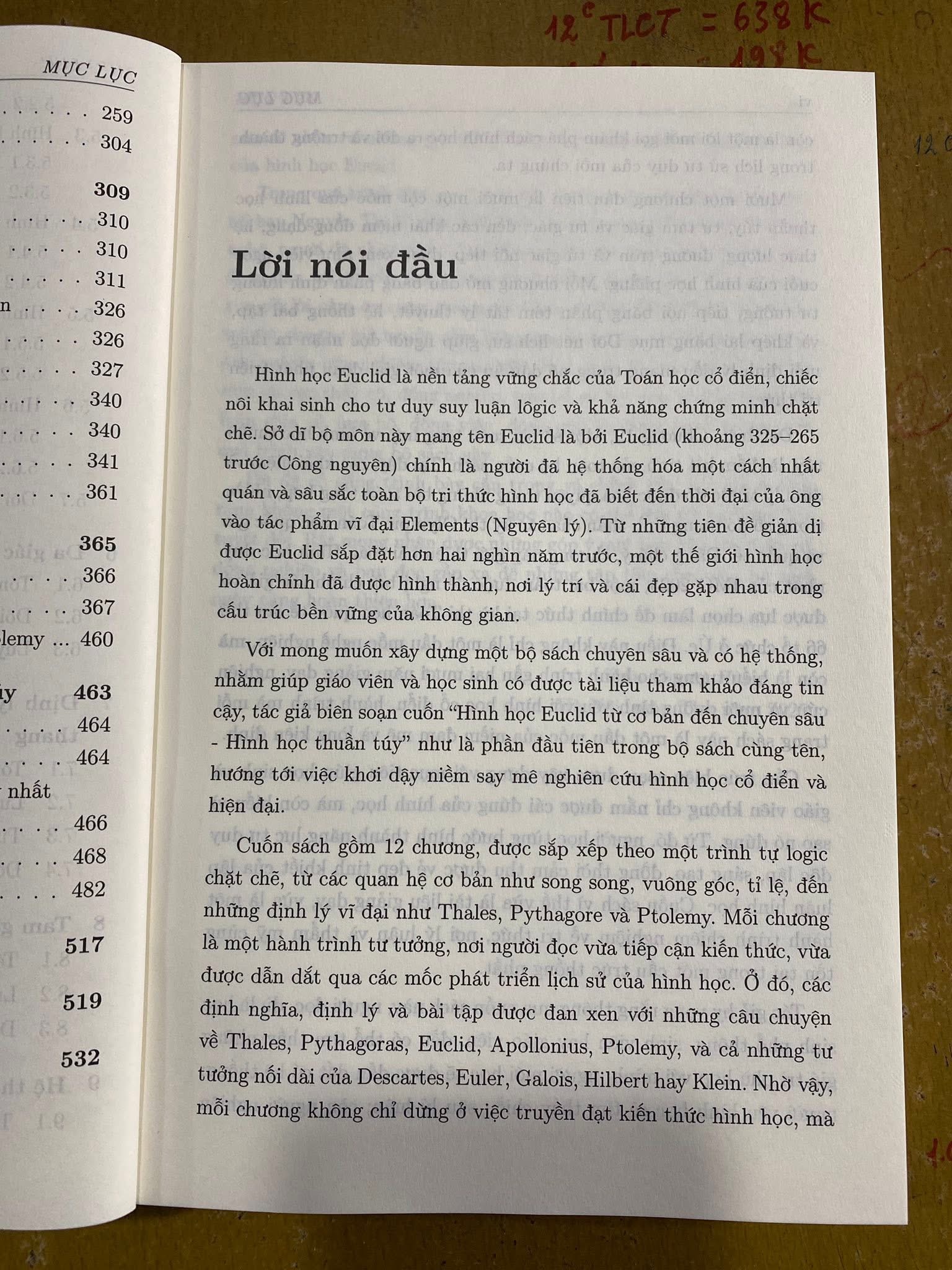 Sách Hình học Euclid từ cơ bản đến nâng cao( hình học thuần túy)