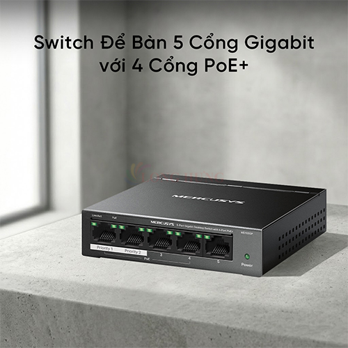 Switch Mercusys 5-Port 10/100/1000Mbps Desktop Switch MS105G - Hàng chính hãng