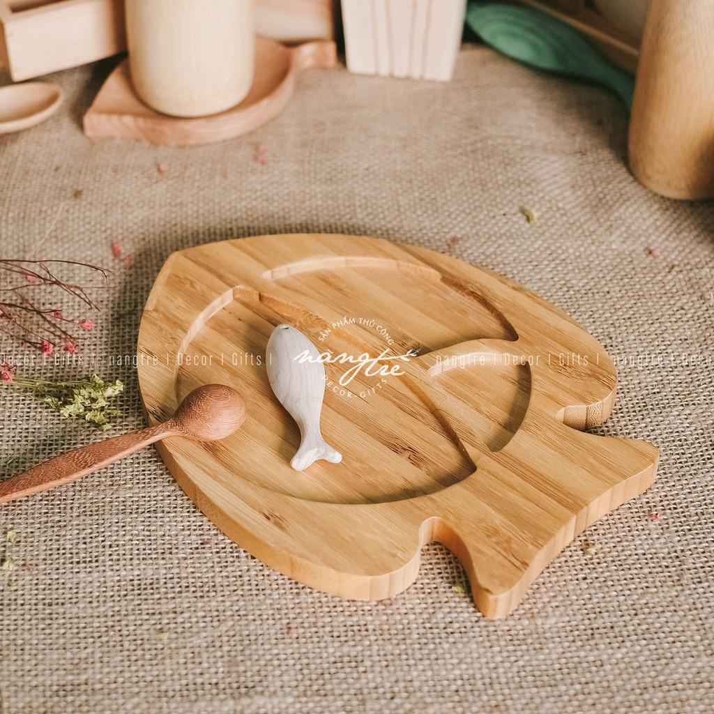 Khay gỗ tre ăn dặm con cá - Khay gỗ tre