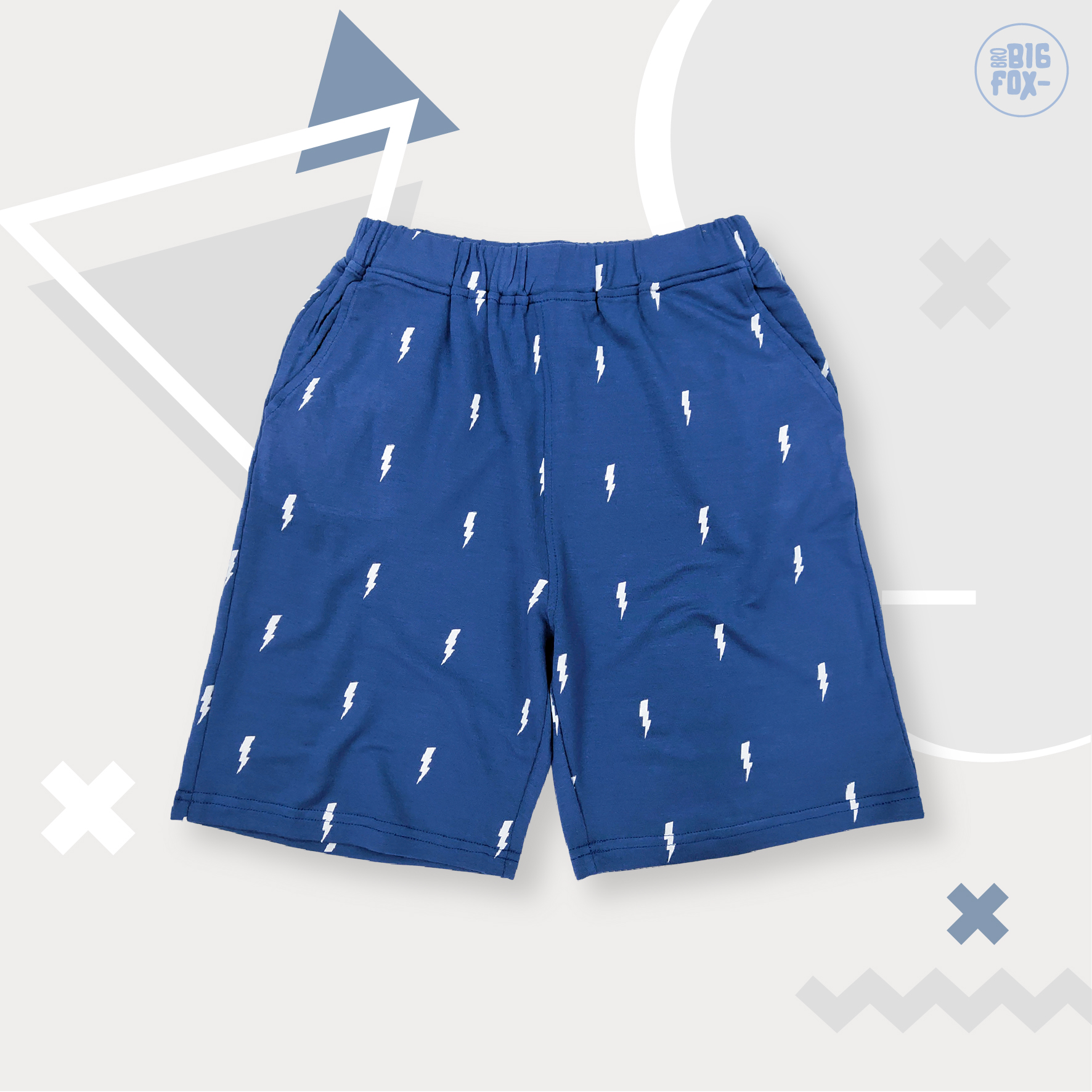 Quần Short Cho Bé Trai BIGFOX - MISSMEOW Mặc Hè Túi Chéo Chất Liệu Cotton Mềm Mịn In Tia Chớp Size Đại 12,13,14,15 Tuổi