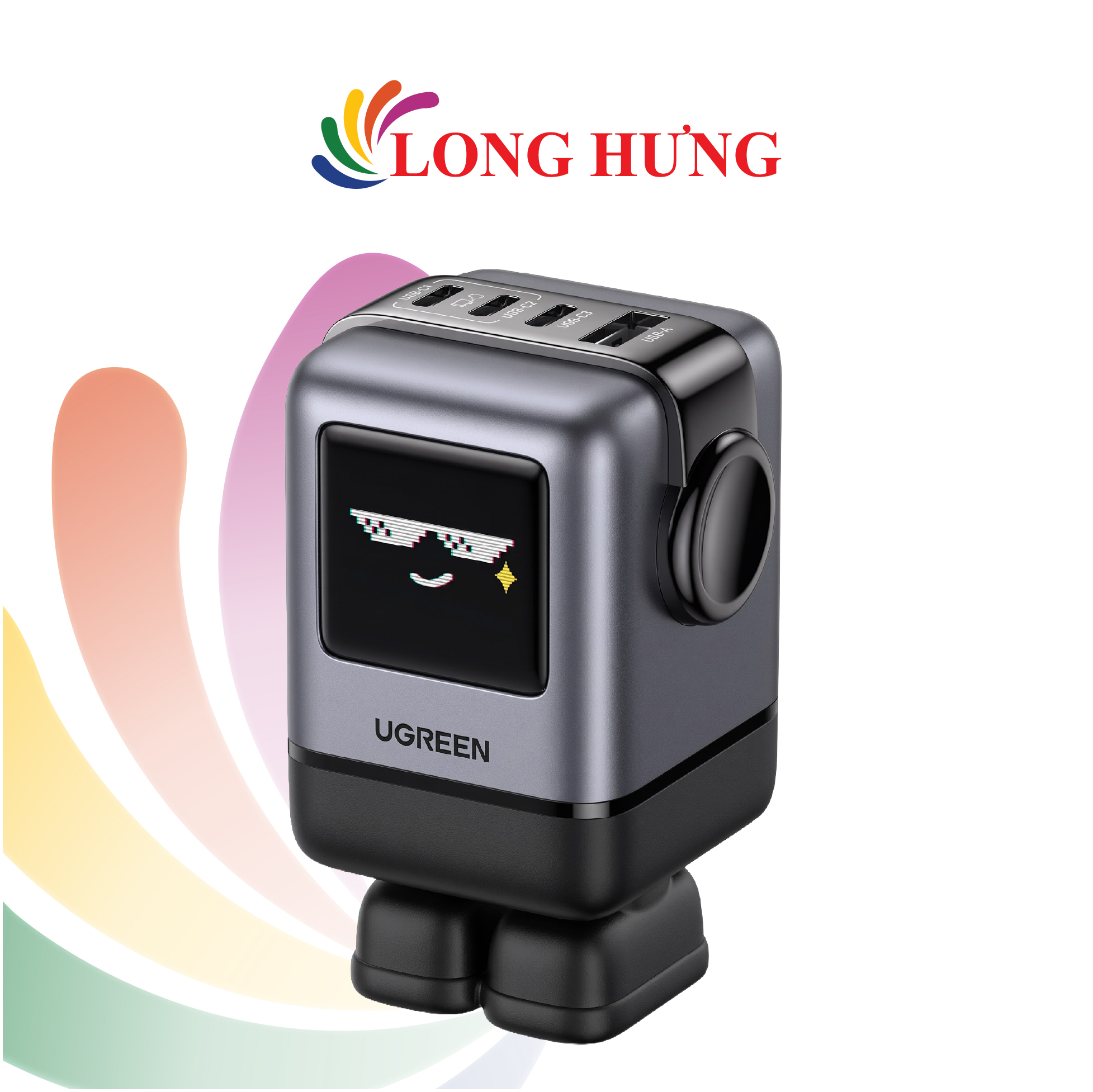 Cốc sạc Ugreen Uno RG GaN 1C Robot Fast Charger 100W 1USB 3Type-C X688 45514B - Hàng chính hãng