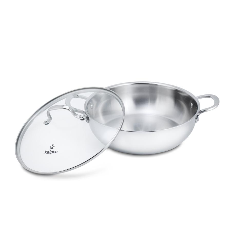 Chảo Lẩu INOX 304 Cao Cấp 3 Lớp Đúc Liền Nguyên Khối KP-8530 Size 30cm Hàng Chính Hãng KALPEN-GIA DỤNG ĐỨC