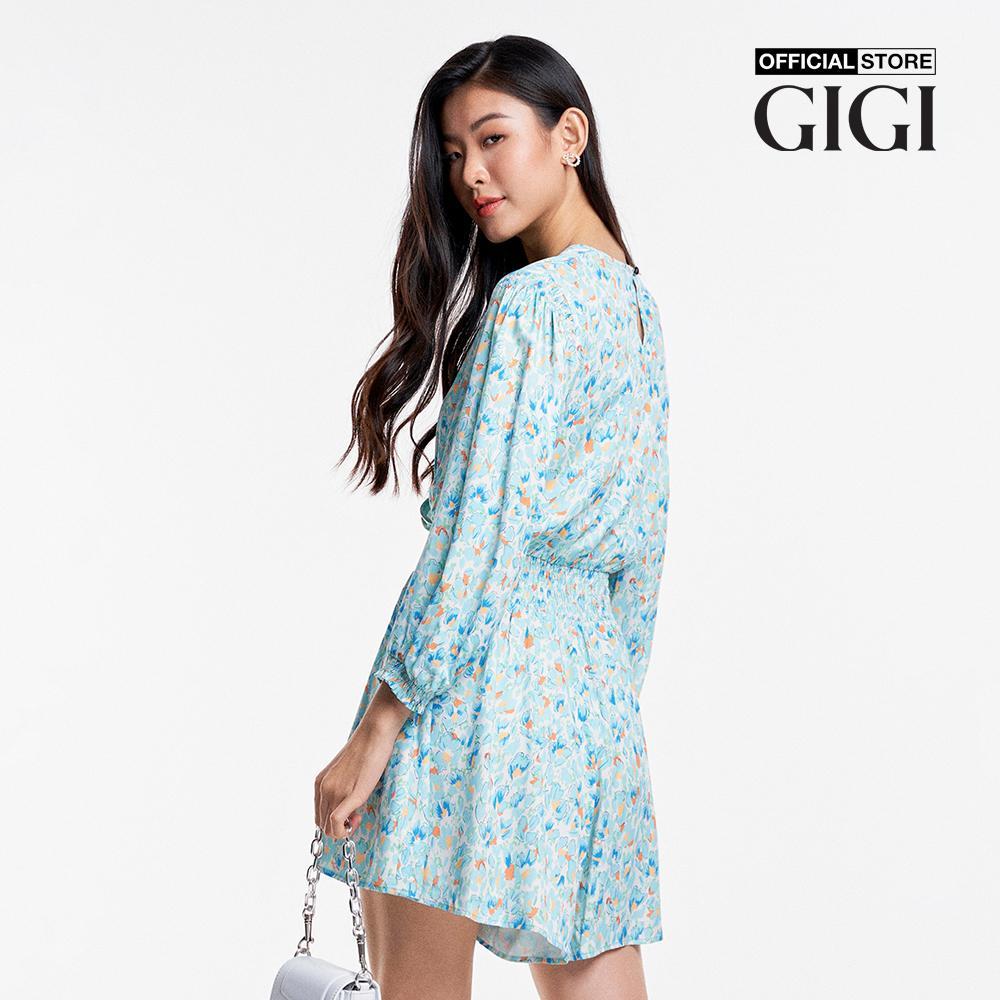 GIGI - Đầm mini cổ V tay dài bo gấu thời trang G2206J231617