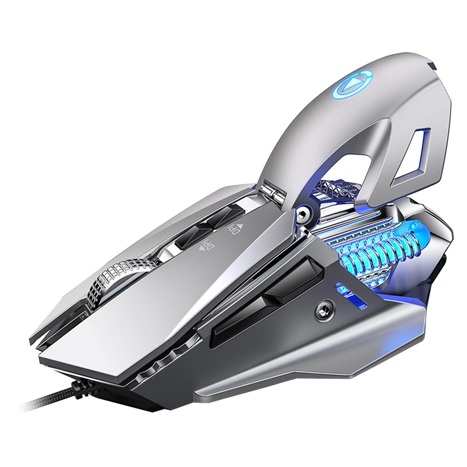 Mechanical Gaming Mouse Wired Adjustable DPI up to 7200 Dynamic Lighting Full Keys 7 Buttons Optical Mouse for PC Notebook Ergonomic Mice