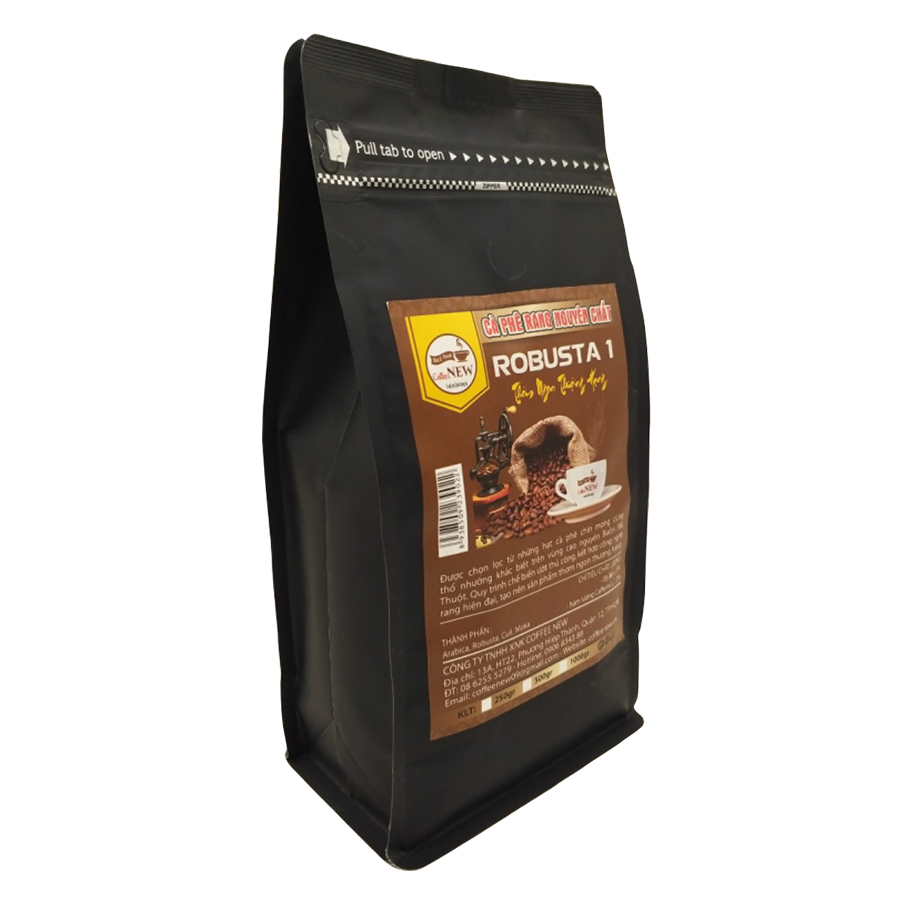 Cà Phê Rang Mộc Nguyên Chất - ROBUSTA1 - Dạng Hạt (Gói 500gr) - Coffee New