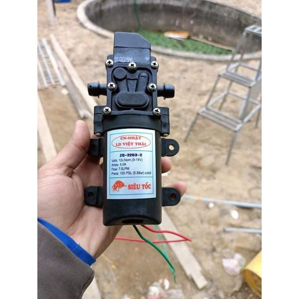 Máy bơm tăng áp mini hồi lưu, tự ngắt Việt Nhật ZQ-2203-2 phun thuoc, tưới cây, phun sương 7.0PLM/phút