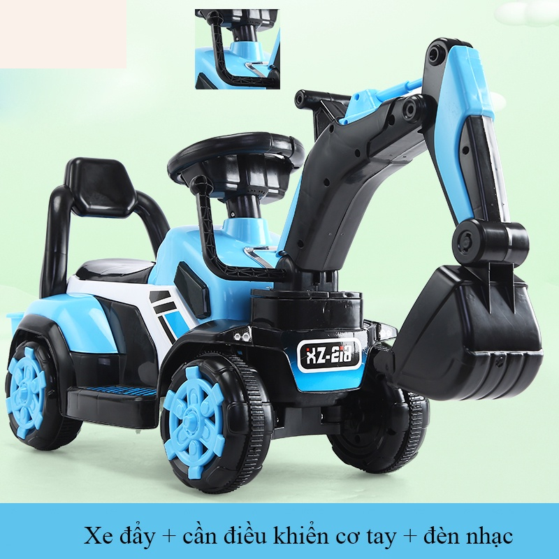 Xe cẩu cho bé cỡ lớn có thể điều chỉnh cần múc phù hợp trẻ em 2 - 6 tuổi