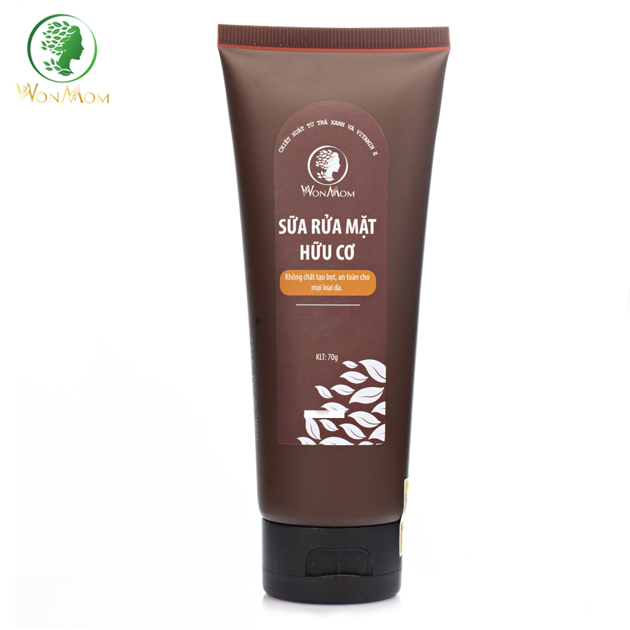 Bộ dưỡng da mặt organic, làm sạch da, ngăn ngừa mụn, trắng sáng da mặt Wonmom ( 1 sữa rửa mặt + 1 serum vitamin C )