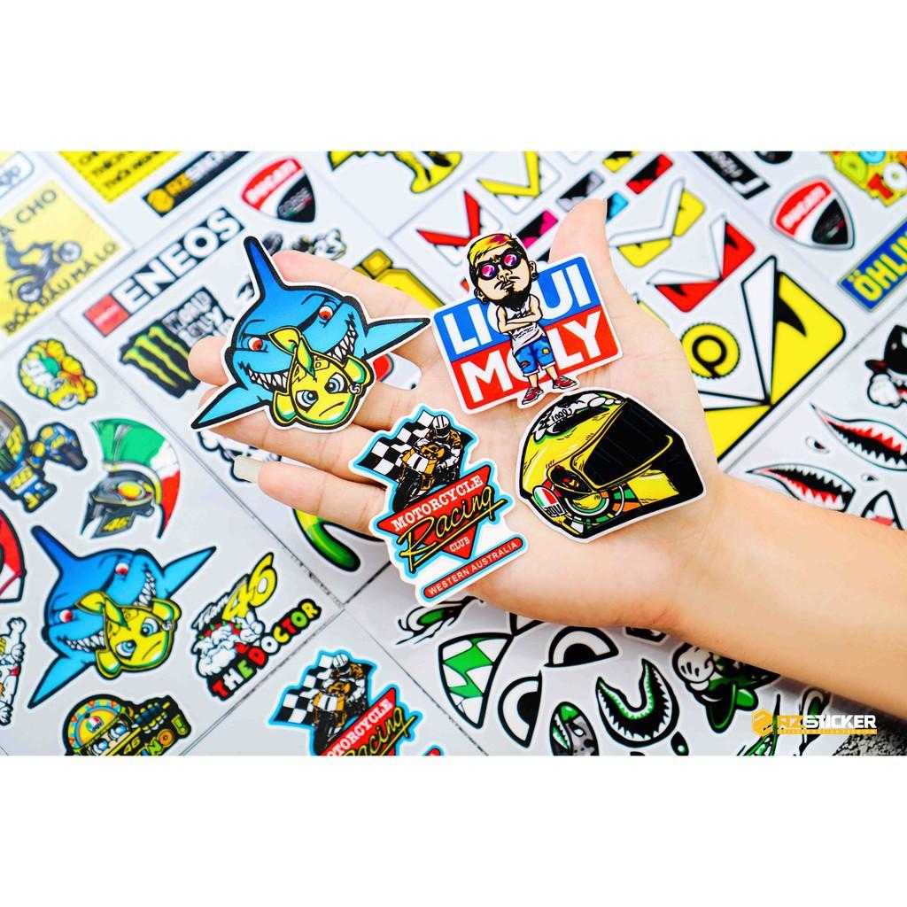 Sticker Tem Xe Chế | Dán Nón Bảo Hiêm, Điện Thoại, Laptop, Bình Nước...Chống Nước, Chống Bay Màu